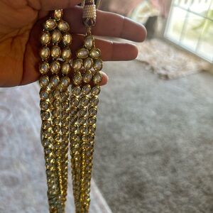 Kundan earringa, necklace and bangles